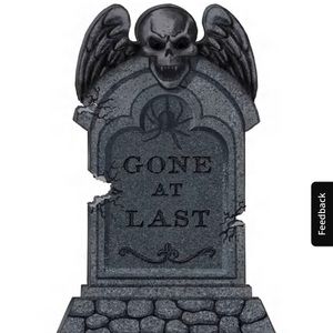 Hallowen Styrofoam Tombstone Gone At Last New In Package 14x22 Yard Decoration